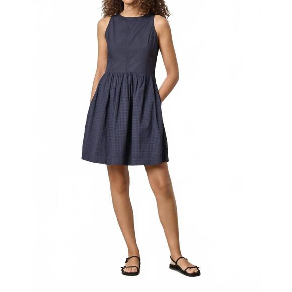 LILLA P Dresses & Skirts - NEW LILLA P eyelet high neck mini dress in navy